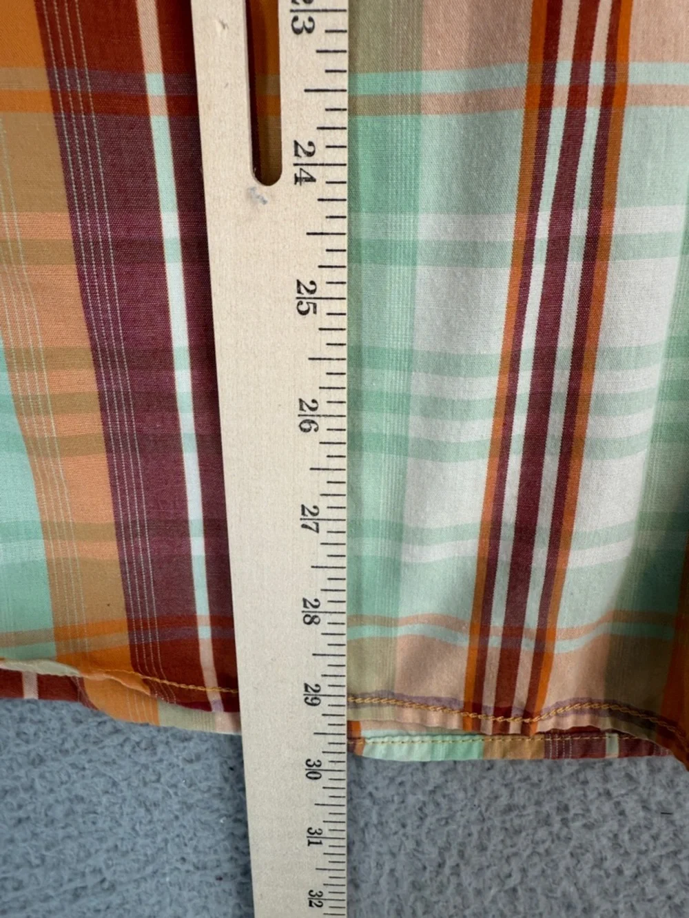 The North Face Men’s Large short sleeve button down shirt Orange Plaid outdoors